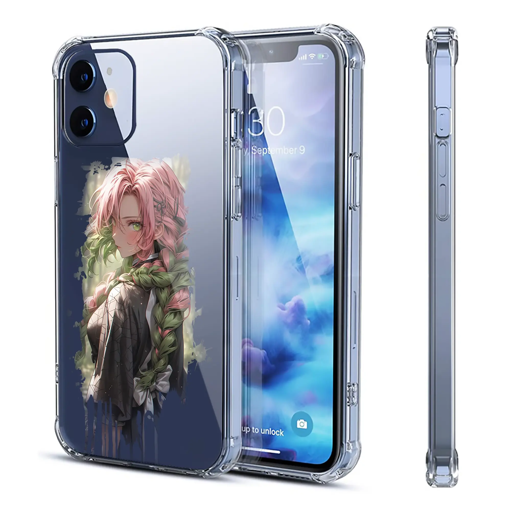 鬼滅の刃 グッズ,甘露寺 蜜璃 - IPhone 12シリーズ対応 ・ 透明スマホケース ・ クリアソフトケース ・ TPU素材 ・ 耐衝撃 ・ 高密着 ・ 防汚 防指紋 ・ 簡単着脱